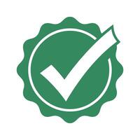 Green Checkmark Icon with Wavy Border vector