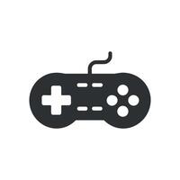 Simple black and white game controller icon vector