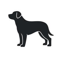 Solid Black Silhouette of a Standing Labrador Retriever vector
