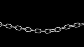 Stylized Metal Chain Hanging Animation on a Transparent Background. 4K video