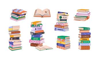 Colorful stacks of books illustration vector