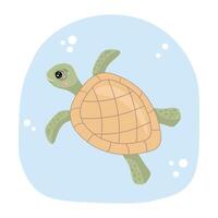 Sea turtle. Illustration for printing, backgrounds, covers and packaging. Image can be used for greeting cards, posters, stickers and textile. Isolated on white background. vector