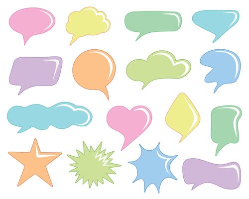 Speech Bubble Frame set. Illustration for printing, backgrounds, covers and packaging. Image can be used for greeting cards, posters, stickers and textile. Isolated on white background.