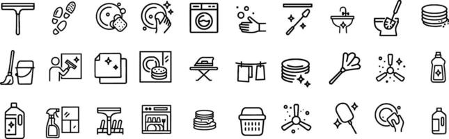 Cleaning icons for home and office vector