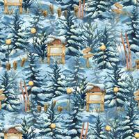 Winter forest with snow and signs vector