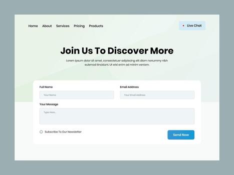 moderno minimalista contacto página ui modelo para sensible sitio web diseño vector