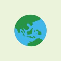 Earth globe icon illustration, flat design. Eps 10. Globe showing map of Indonesia. Design elements illustration of earth and map. vector