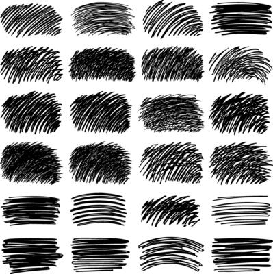 A versatile set of hand-drawn scribble textures.