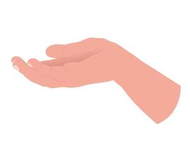 Open child hand illustration in a minimalistic graphic style on white background. vector
