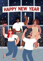 Friends celebrating New Year 2023 vector