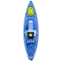 Kayak boat single sit-in in flat technique vector