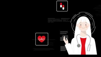an illustration of a doctor with a stethoscope video