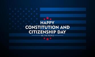Constitution Day message on American flag vector