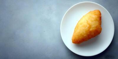 Fried Pastries Food Photography Golden Brown Pastry on Plate photo