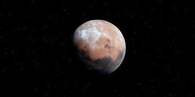 Detailed view of Mars surface on the red planet in the solar system photo