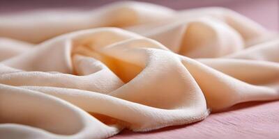 Peach Colored Silk Fabric Draped Texture Close Up photo