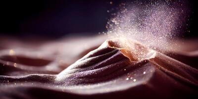Glittering Brown Sand Dune with Sparkling Dust Particles photo