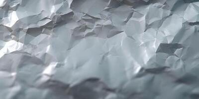 Grey Crumpled Paper Texture Background Light Grey Creased Surface Wrinkled Sheet Design Element photo