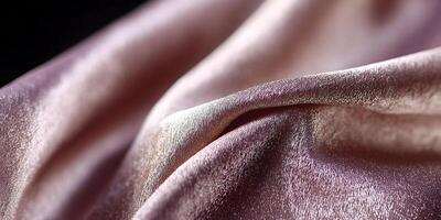 Closeup Rose Gold Fabric Texture Draped Soft Shiny Material Elegant Textile Background photo