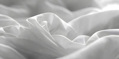 White Silk Fabric Drapery Soft Smooth Texture Closeup photo