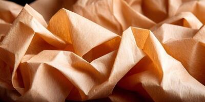 Brown Crinkled Tissue Paper Abstract Background Texture photo