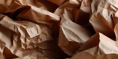 Textured brown paper with natural folds as a graphic design element photo