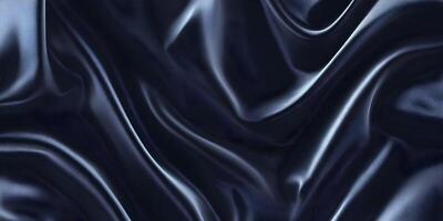 Dark Blue Satin Fabric Drapery Elegant Smooth Texture Background photo