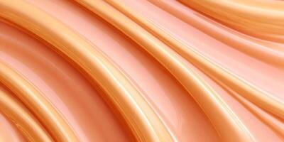 Abstract Orange Peach Waves Smooth Shiny Flowing Background photo