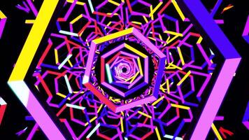 a colorful abstract design with a hexagonal shape VJ loop video