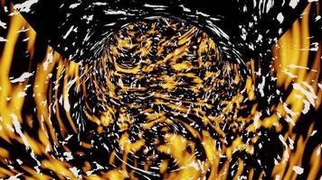 A black and yellow abstract image of a person in a black and white background VJ loop video