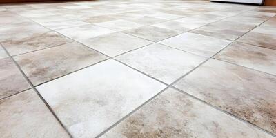Beige and Brown Square Tile Floor Texture Seamless Pattern photo