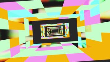 A colorful abstract image of a square with a yellow, pink and blue background VJ loop video