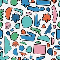 A colorful abstract pattern with shapes and flowers abstract theme seamless vector