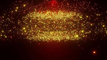 A red and gold sparkly background with a red light video