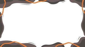 A black and orange frame with a black and orange border vector