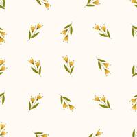 pattern with yellow flowers on a white background floral theme vector