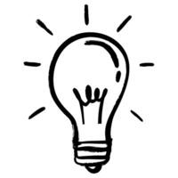 Doodle sketch style of Hand drawn light bulb icon illustration for concept design vector