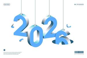 Stylized 2026 design for New Year vector