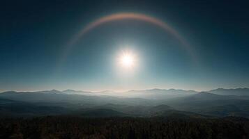 A Sprawling Forest Under a Solar Halo Effect photo
