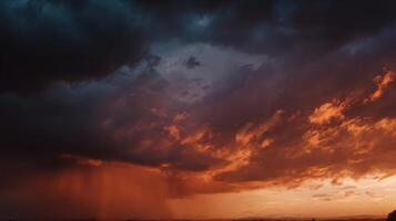 A Stormy Sky During A Dramatic Sunset photo