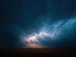 A Theatrical And Turbulent Sky Above Green Fields photo