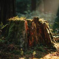 A Strong And Ancient Stump From A Redwood photo