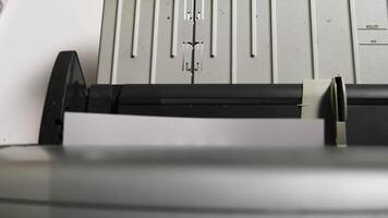 Close-up of Office Printer Printing a Termination of Employment Notice in a Professional Workspace video