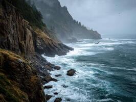 A Striking Cliff Face Showing The Ocean's Power photo