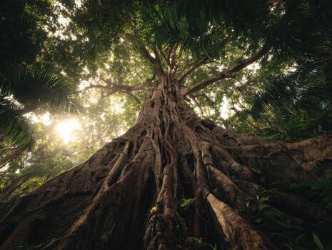 An Ancient And Grand Tree From A Tropical Forest photo
