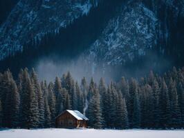 A Winter Getaway In A Hidden And Private Mountain Cabin photo