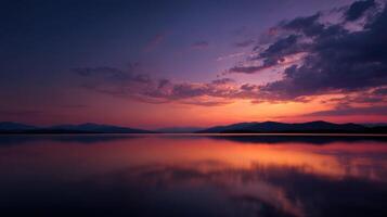 An Expansive And Striking Sunset Across A Wide Lake photo