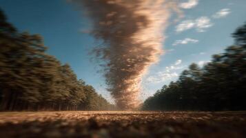 An Intense Cyclone Forms in an Open Forest Area photo