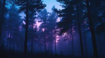 An Enchanting And Magical Forest Scene During Twilight photo