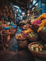 An Energetic Market In The Tropics At Dawn photo
